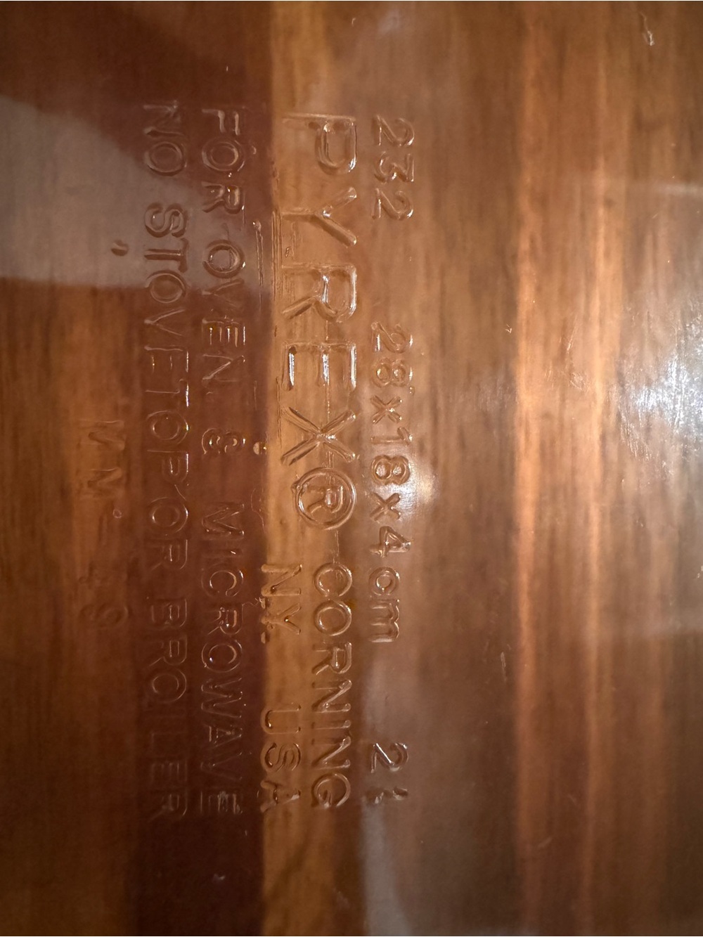 Pyrex Amber Brown Embossed Glass Bakeware